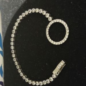 SALE WAS $36 NOW $22 STUNNING 5K TENNIS BRACELET  14K WHITE GOLD OVER SILVER